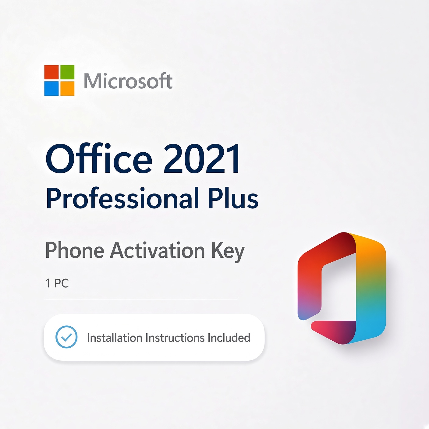 Microsoft Office 2021 Professional Plus | Tel Key | 1PC