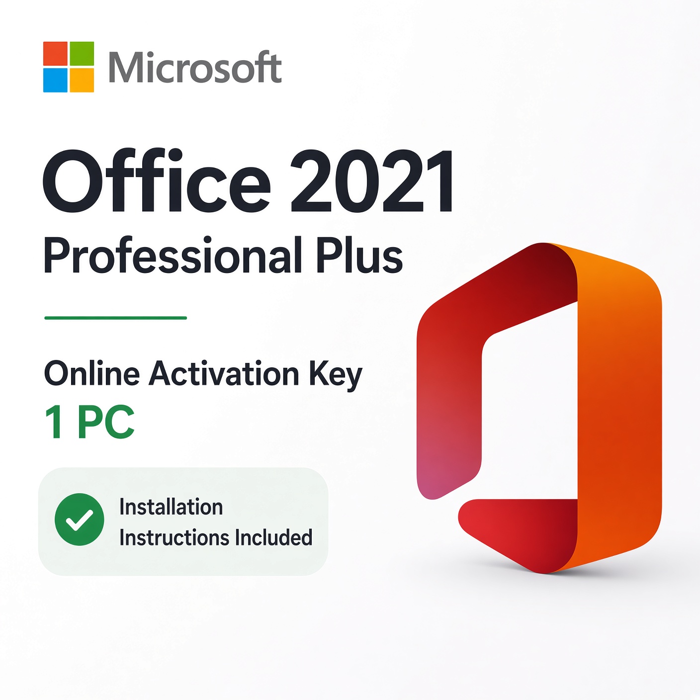Microsoft Office 2021 Professional Plus | Online Key | 1PC.
